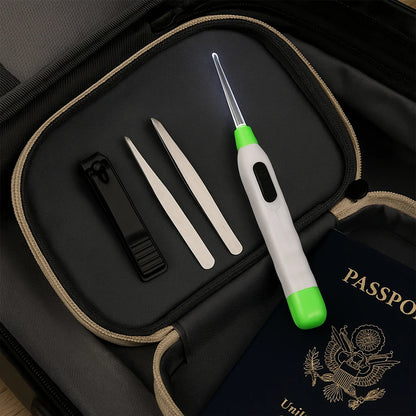 5-in-1 Led Flashlight Earpick With Interchangeable Transparent Ear Wax Removal Heads - Zidbik