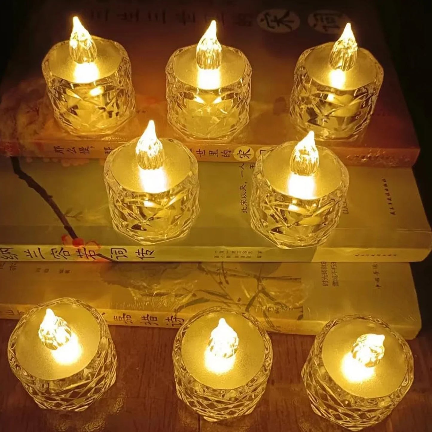 24 Pcs Flameless And Smokeless Decorative Acrylic Candles Transparent Led Tea Light Candle For Gifting House Diwali Christmas Festival Events Decor Candles - Zidbik