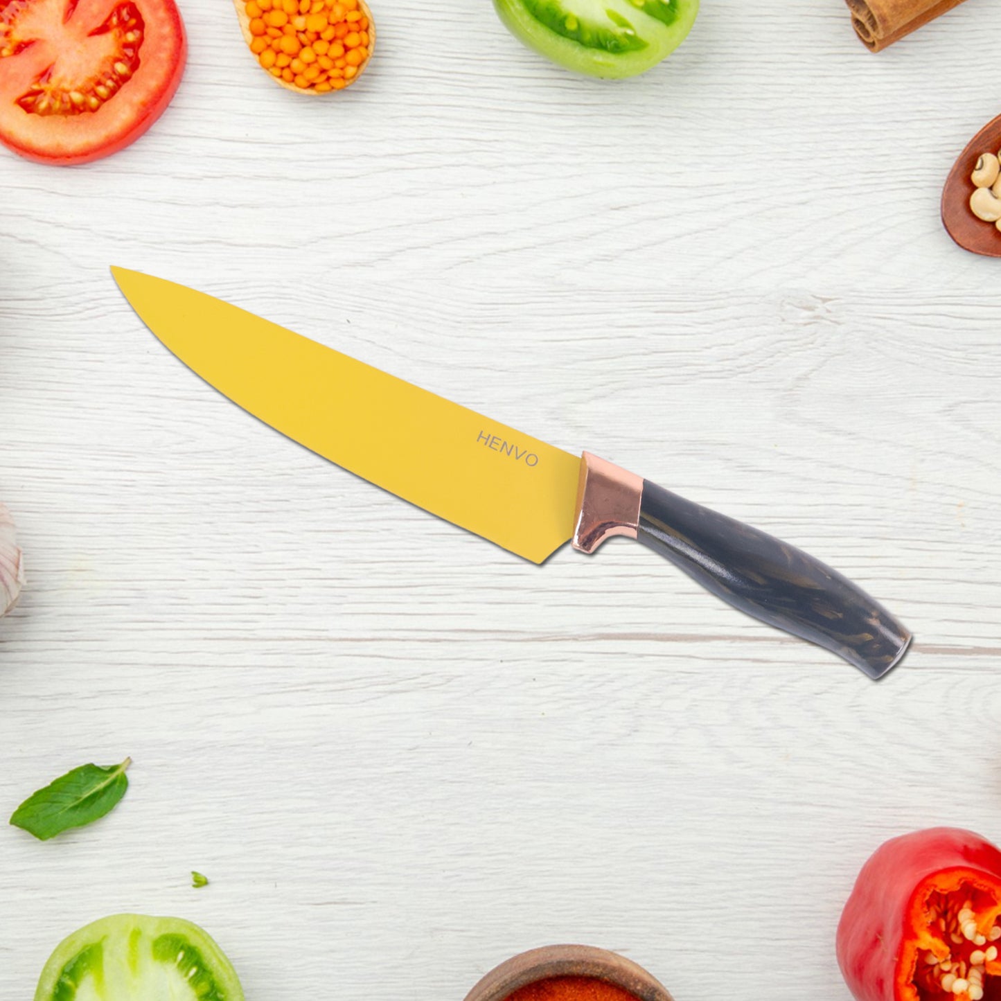 6 Pcs Professional Kitchen Knife Set With Chef Knives Cleaver Peeler  Scissors - Zidbik