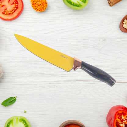 6 Pcs Professional Kitchen Knife Set With Chef Knives Cleaver Peeler  Scissors - Zidbik