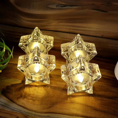 Flameless Star-shaped Led Candles (6 Pc Set) - Zidbik