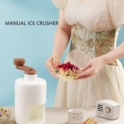 5771 Portable Gola Maker Ice Crusher And Shaved Ice Machine Hand Shaved Ice Machine Manual Fruit Smoothie Machine Mini Household Ice Shaver Small Ice Crusher - Zidbik