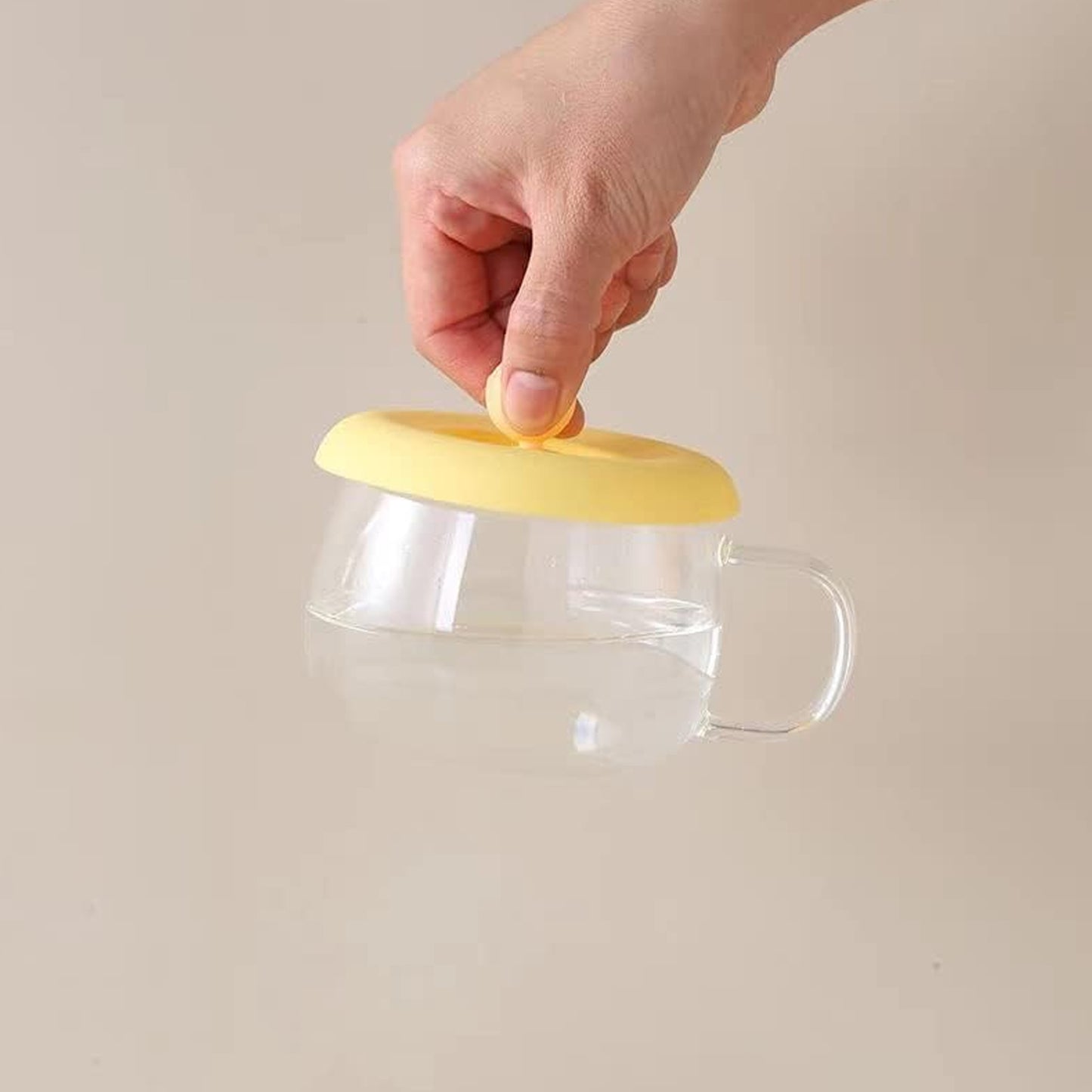 Cup  Mug Lid Dust Proof Silicone Rubber Airtight Seal (Cup  Spoon Not Included Only Lid 1 Pc) - Zidbik