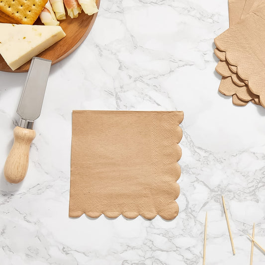 Disposable Scalloped Edge Tissue Napkins Set (120 Pc) - Zidbik