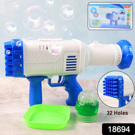 32 Holes Big Rechargeable Powerful Machine Bubble Gun Toys (1 Set) - Zidbik