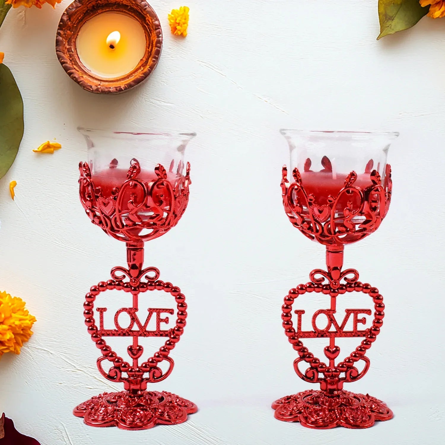 Tea Lights Holder Candle Stand (2 Pc Set) - Zidbik