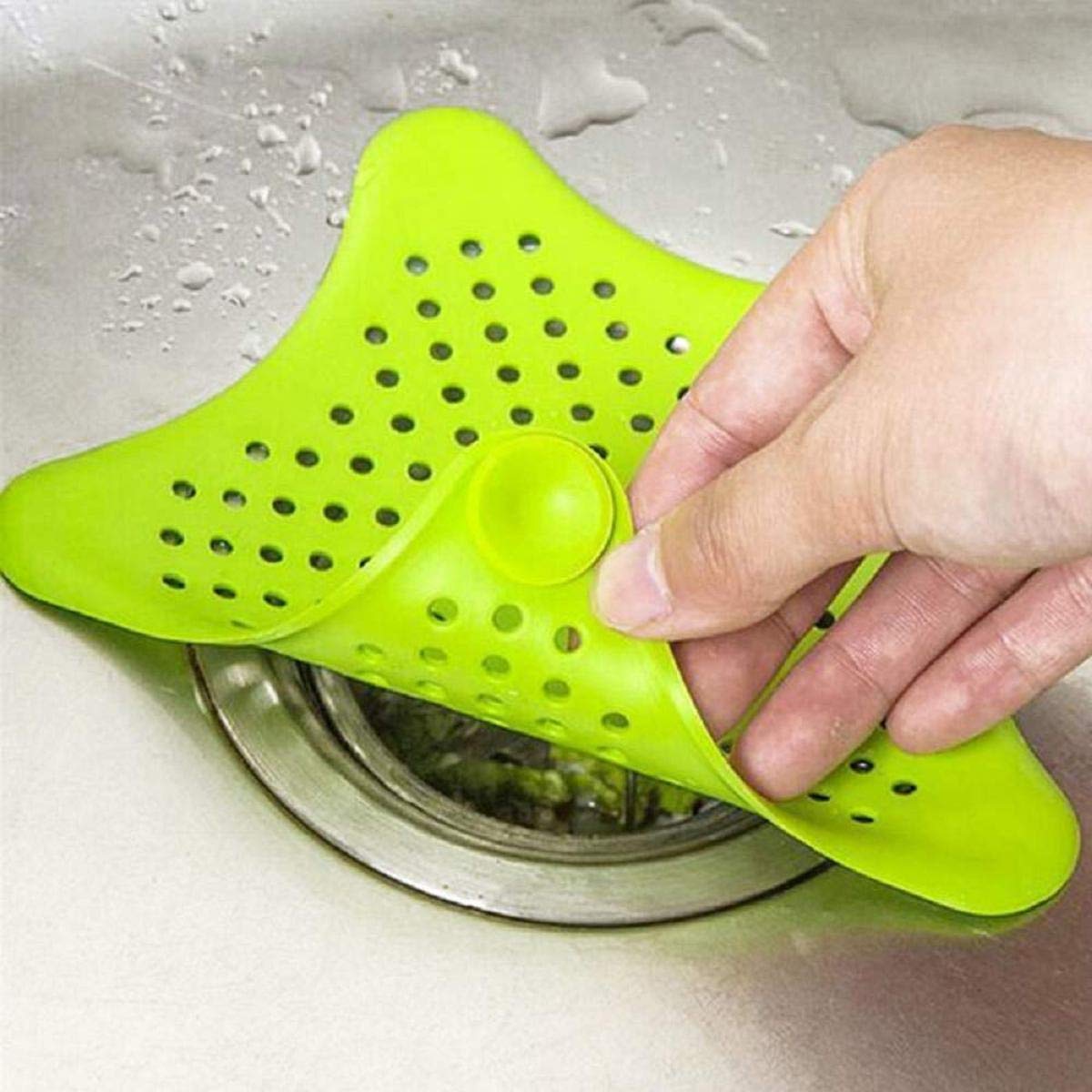 0829 Silicone Star Shaped Sink Filter Bathroom Hair Catcher Drain Strainers For Basin - Zidbik