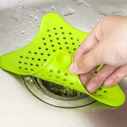 0829 Silicone Star Shaped Sink Filter Bathroom Hair Catcher Drain Strainers For Basin - Zidbik