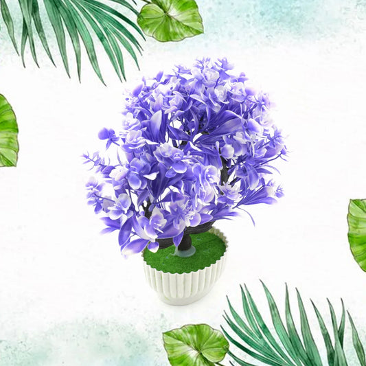 Wild Artificial Flower Plants With Cute Pot Flower Plant For Home Office Decor Tabletop And Desk Decoration Artificial Flower For Balcony Indoor Decor Plants For Living Room (1 Pc) - Zidbik