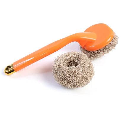 Heavy Duty Cleaning Scrubber Set With Long Handle (1 Set) - Zidbik