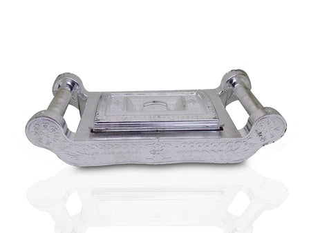 2091 Multipurpose 4 Section Royal Design Silver Storagegift Box - Zidbik