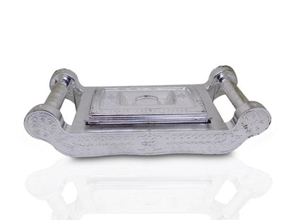 2091 Multipurpose 4 Section Royal Design Silver Storagegift Box - Zidbik