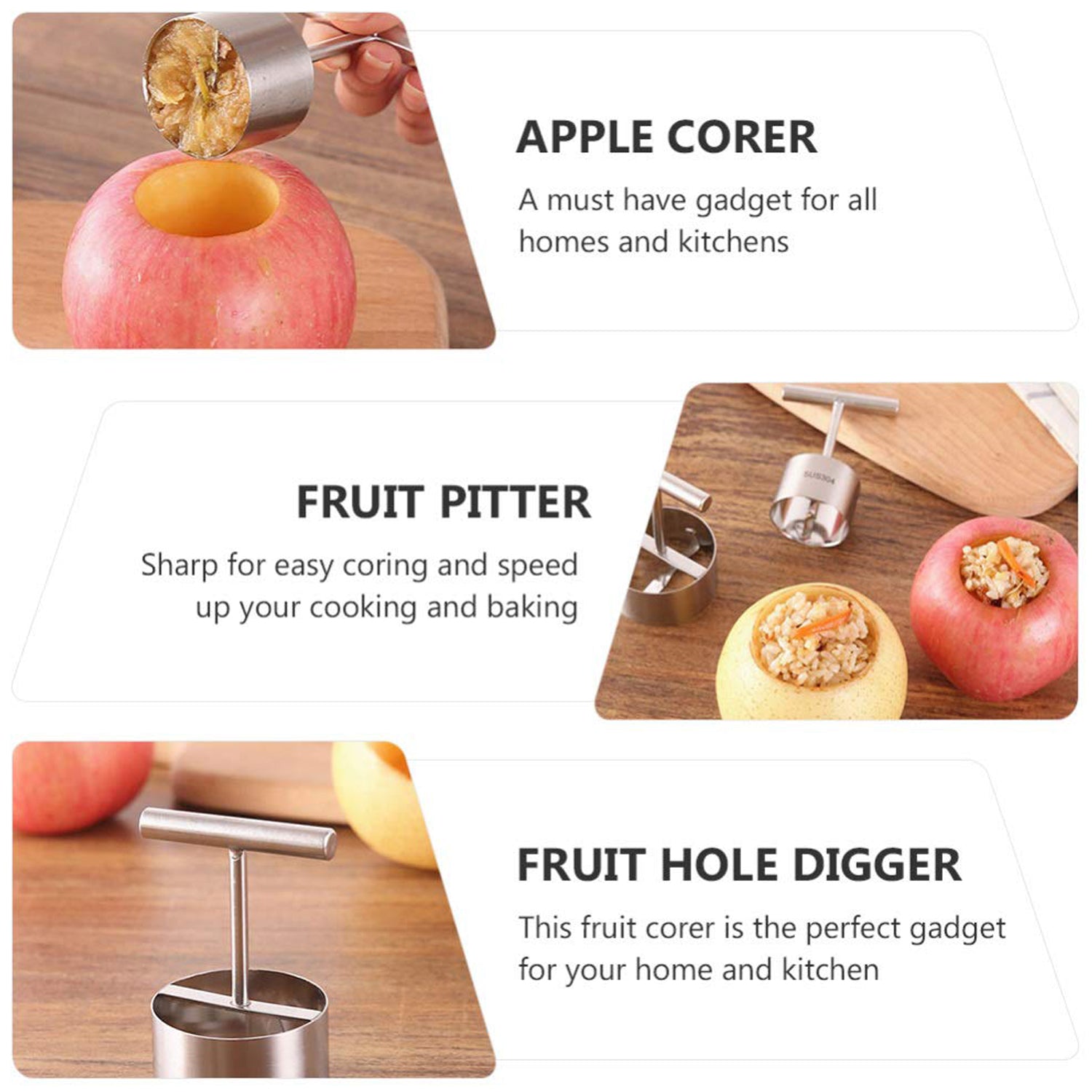10016 Corer Pear Core Separator Vegetable Core Remover Seeder Cutter Pitter Fruit Hole Remover Coring Tool (1 Pc) - Zidbik