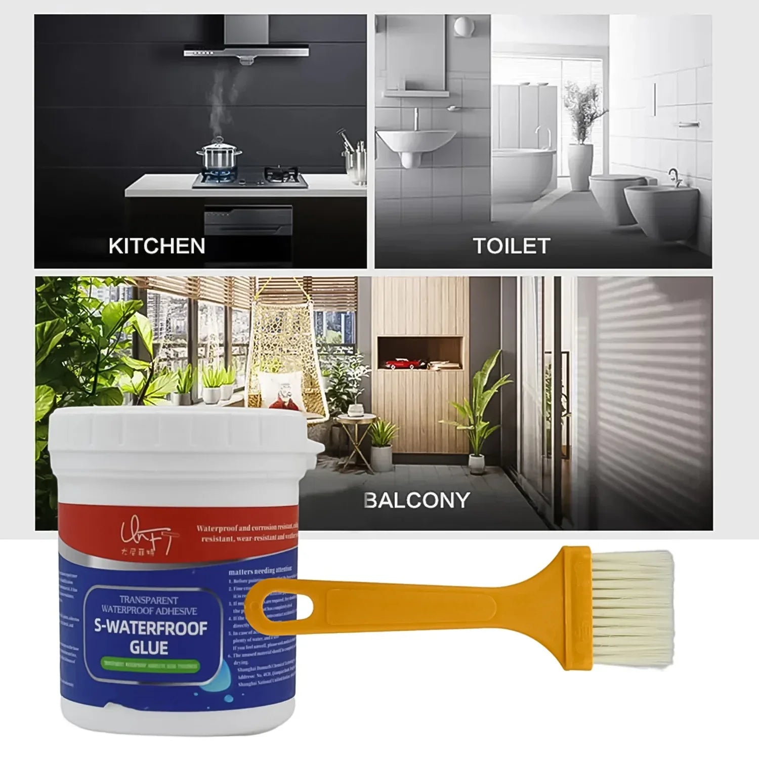 7935 Transparent Waterproof Glue 250g With Brush Leakage Protection Outdoor Bathroom Wall Tile Window Roof Anti-leakage Agent Sealant Glue Roof Sealant Waterproof Gel - Zidbik
