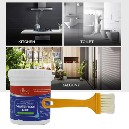 7935 Transparent Waterproof Glue 250g With Brush Leakage Protection Outdoor Bathroom Wall Tile Window Roof Anti-leakage Agent Sealant Glue Roof Sealant Waterproof Gel - Zidbik