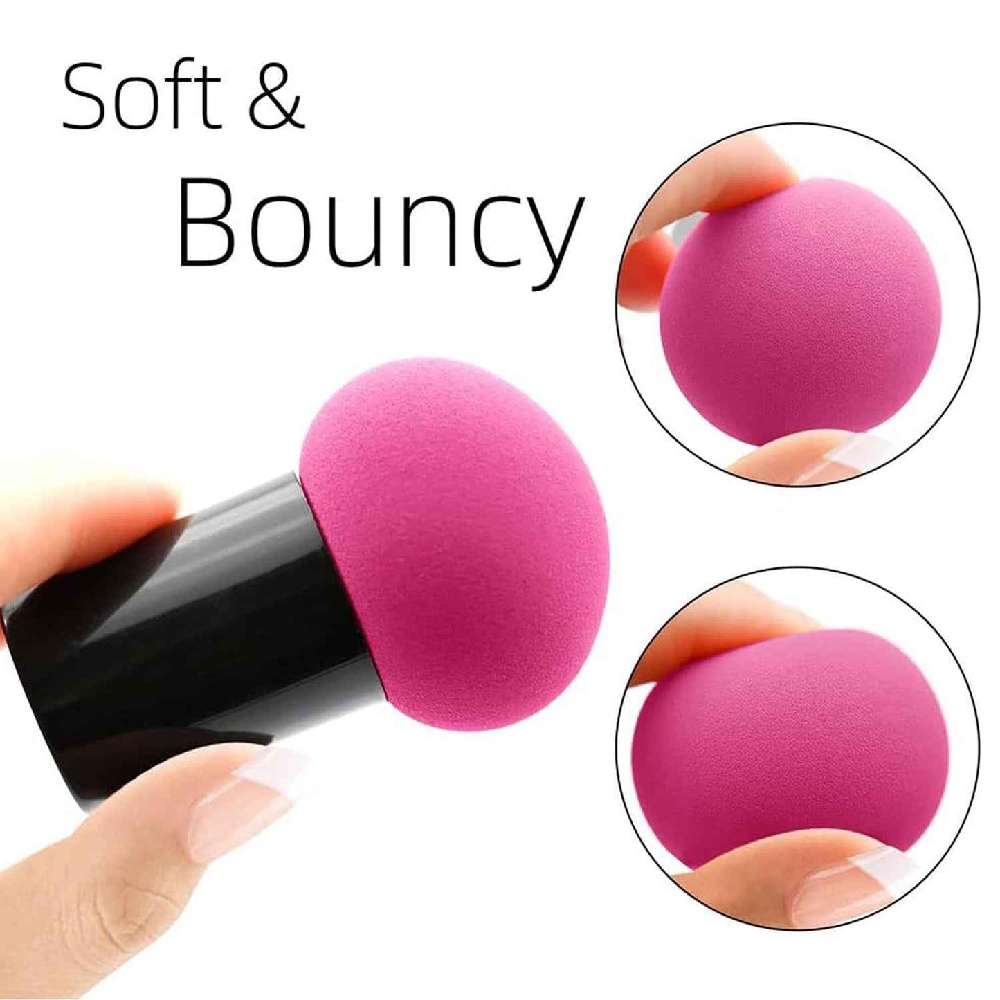 Professional Makeup Sponge Puff with Handle - Enhance Your Makeup Routine (1 Pc)