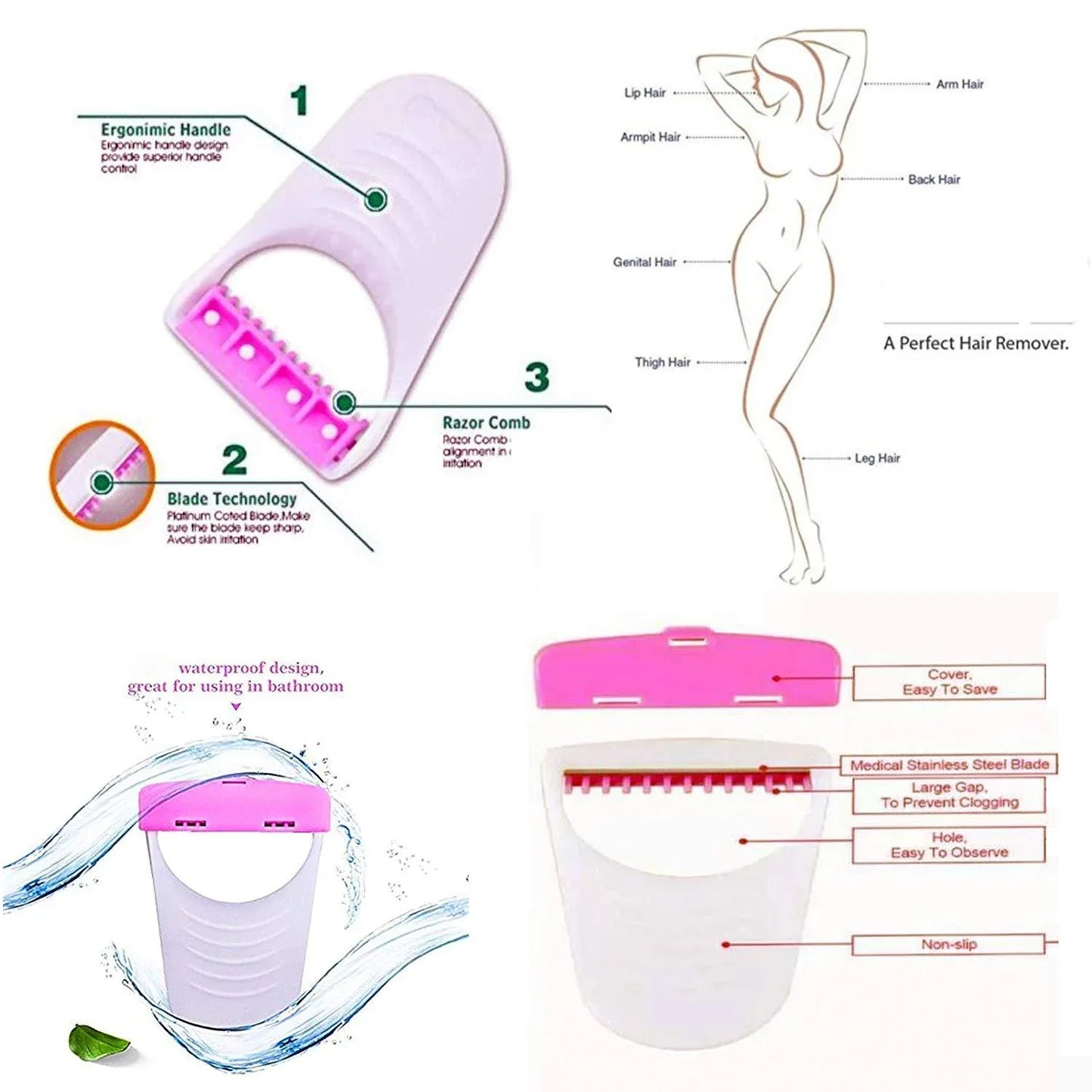 1236 Disposable Body Skin Hair Removal Razor For Women Pack Of 6 - Zidbik