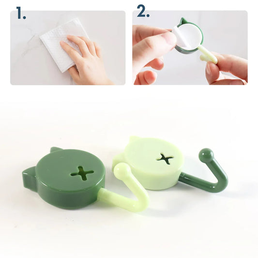 Self Adhesive Round Wall Hooks (10 Pc) - Zidbik