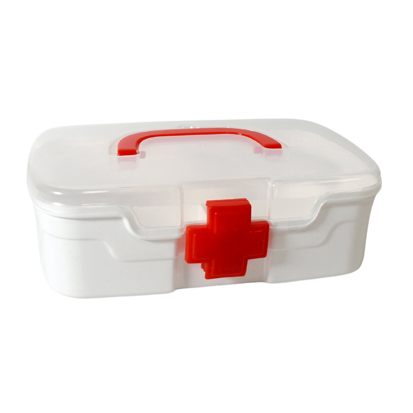 12734 Medical Box 1 Piece Indoor Outdoor Medical Utility Medicine Storage Box Detachable Tray Medical Box Multi Purpose Regular Medicine First Aid Box With Handle  Transparent Lid - Zidbik
