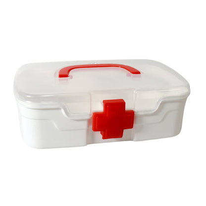 12734 Medical Box 1 Piece Indoor Outdoor Medical Utility Medicine Storage Box Detachable Tray Medical Box Multi Purpose Regular Medicine First Aid Box With Handle  Transparent Lid - Zidbik