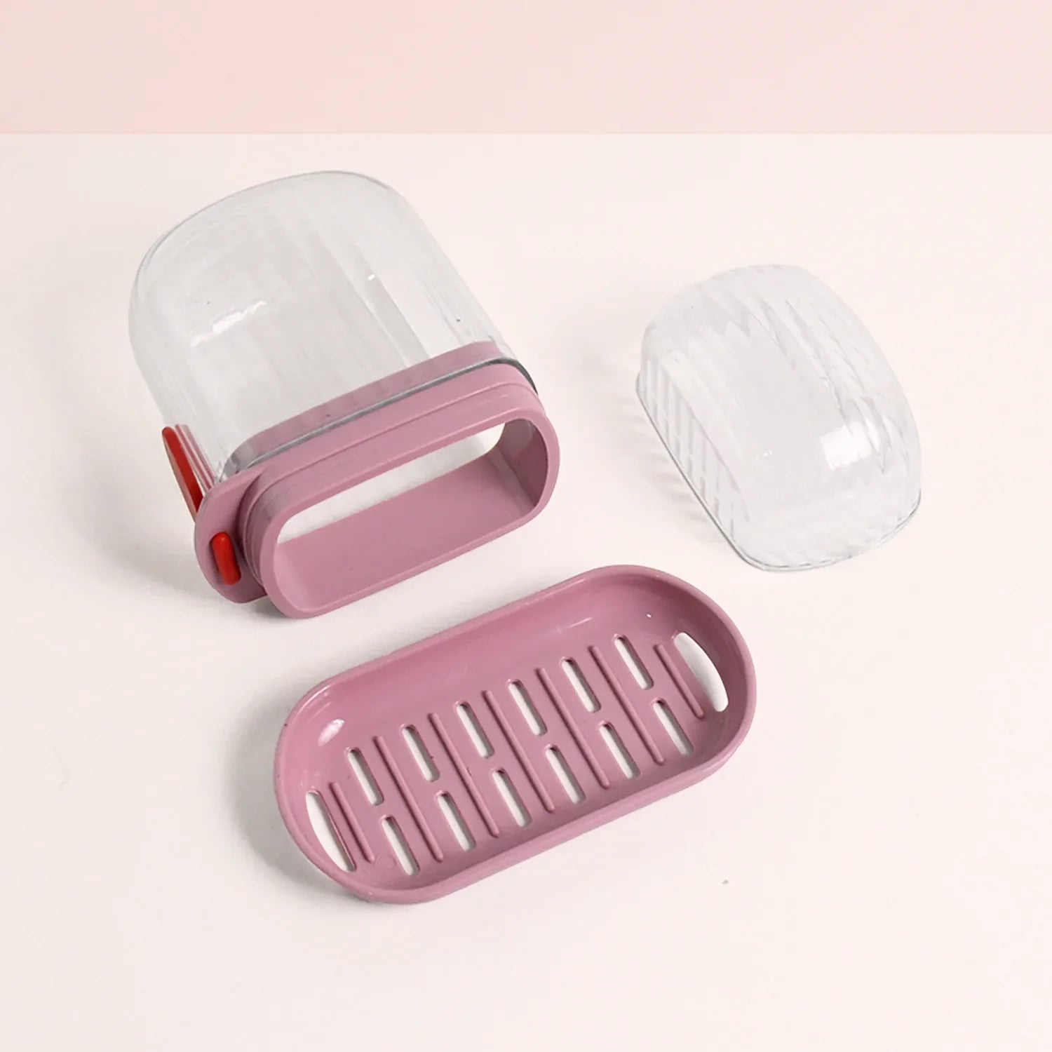 Multipurpose Plastic Soap Dish With Transparent Dust-proof Lid Sabudani (1 Pc) - Zidbik