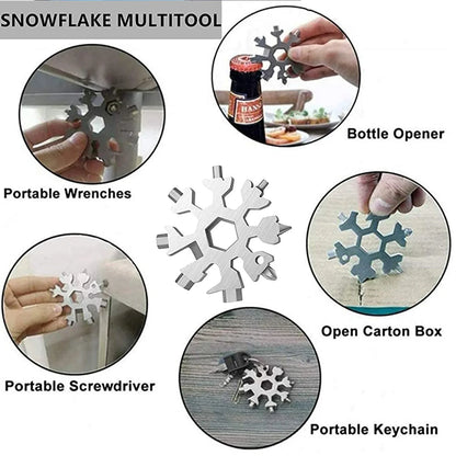 1787 Snowflake Multi-tool Stainless Steel Snowflake Bottle Opener - Zidbik