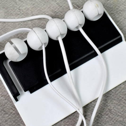 5 Slots Adhesive Desk Cable Cord Holder For Charging Cable (1 Pc Mix Color) - Zidbik