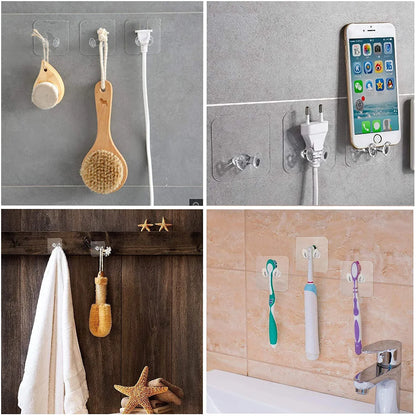 4861 Transparent Multi-function Wall Storage Hooks - Zidbik