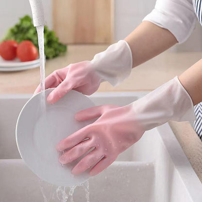 Large Size Reusable Household Cleaning Gloves - (1 Pair) - Zidbik