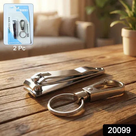 Stainless Steel Nail Clipper Set With Keychain Holder (2 Pc) - Zidbik