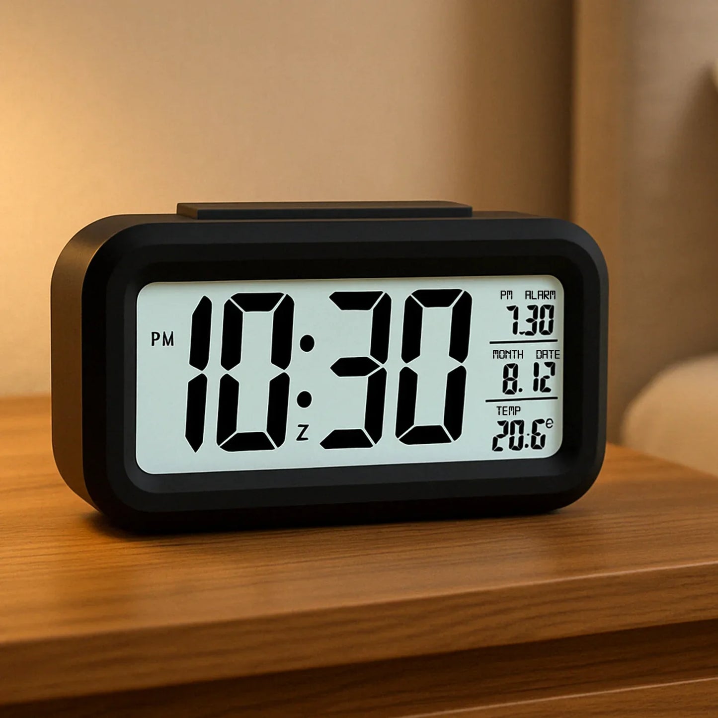 Digital Lcd Alarm Clock With Backlight (1 Pc) - Zidbik