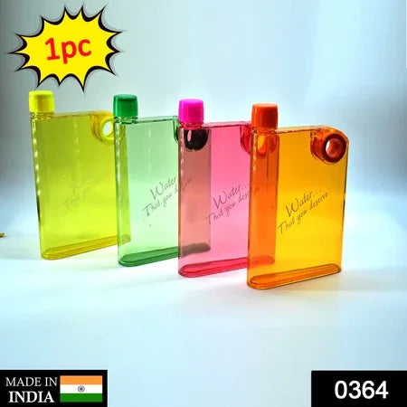 0364 Notebook Style Slim Water Bottle (380 Ml Multicolor) - Zidbik