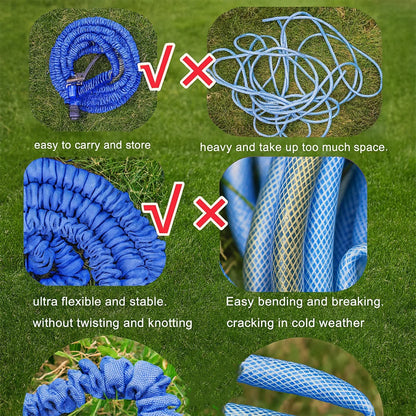 502 -50 Ft Expandable Hose Pipe Nozzle For Garden Wash Car Bike With Spray Gun - Zidbik
