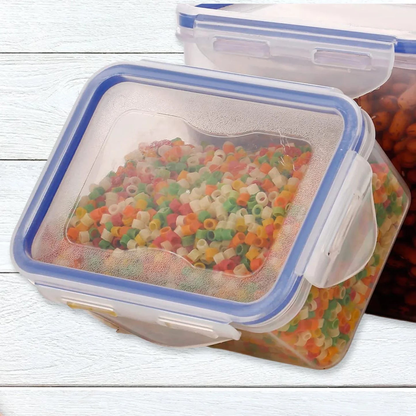 5800 Classics Rectangular Plastic Airtight Food Storage Containers With Leak Proof Locking Lid Storage Container Set Of 3 Pc( Approx Capacity 500ml1000ml1500ml Transparent) - Zidbik