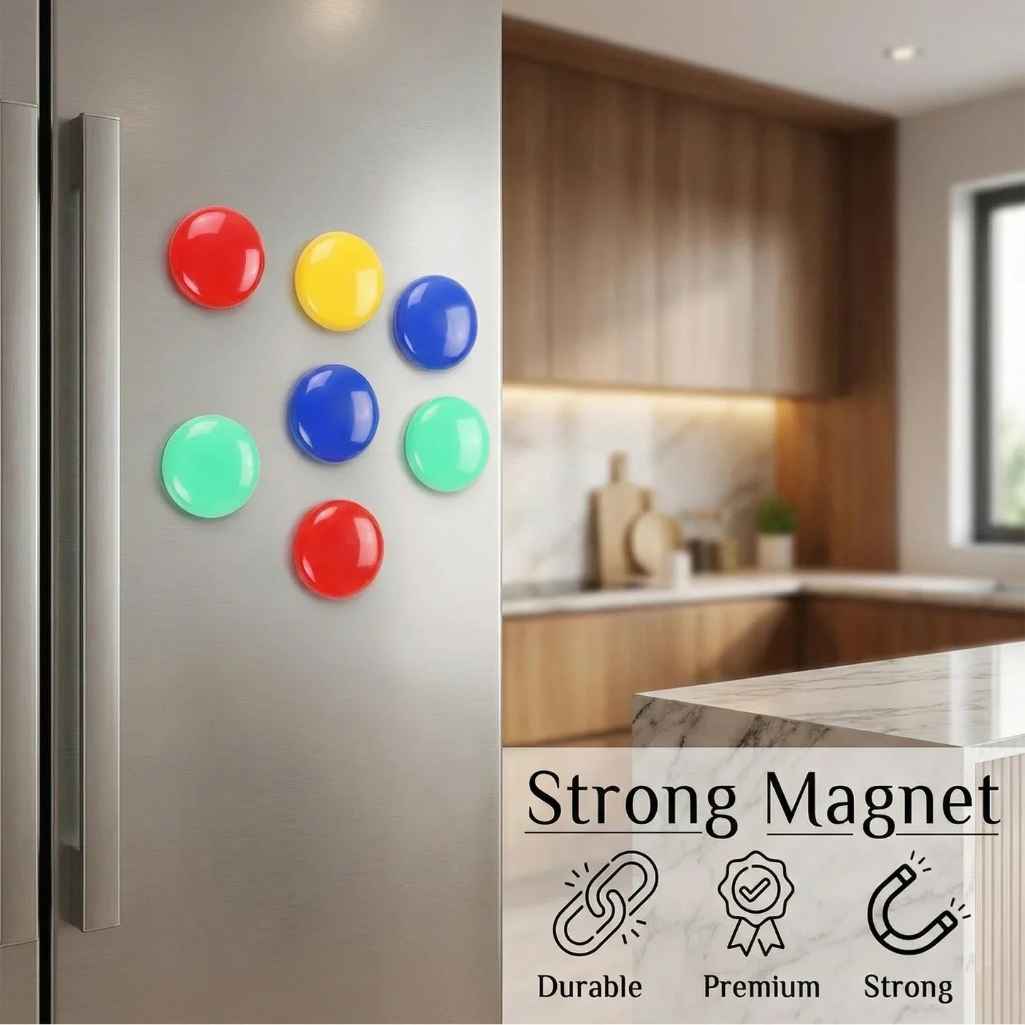 Colorful Round Refrigerator Magnets Set (12 Pc Set) - Zidbik