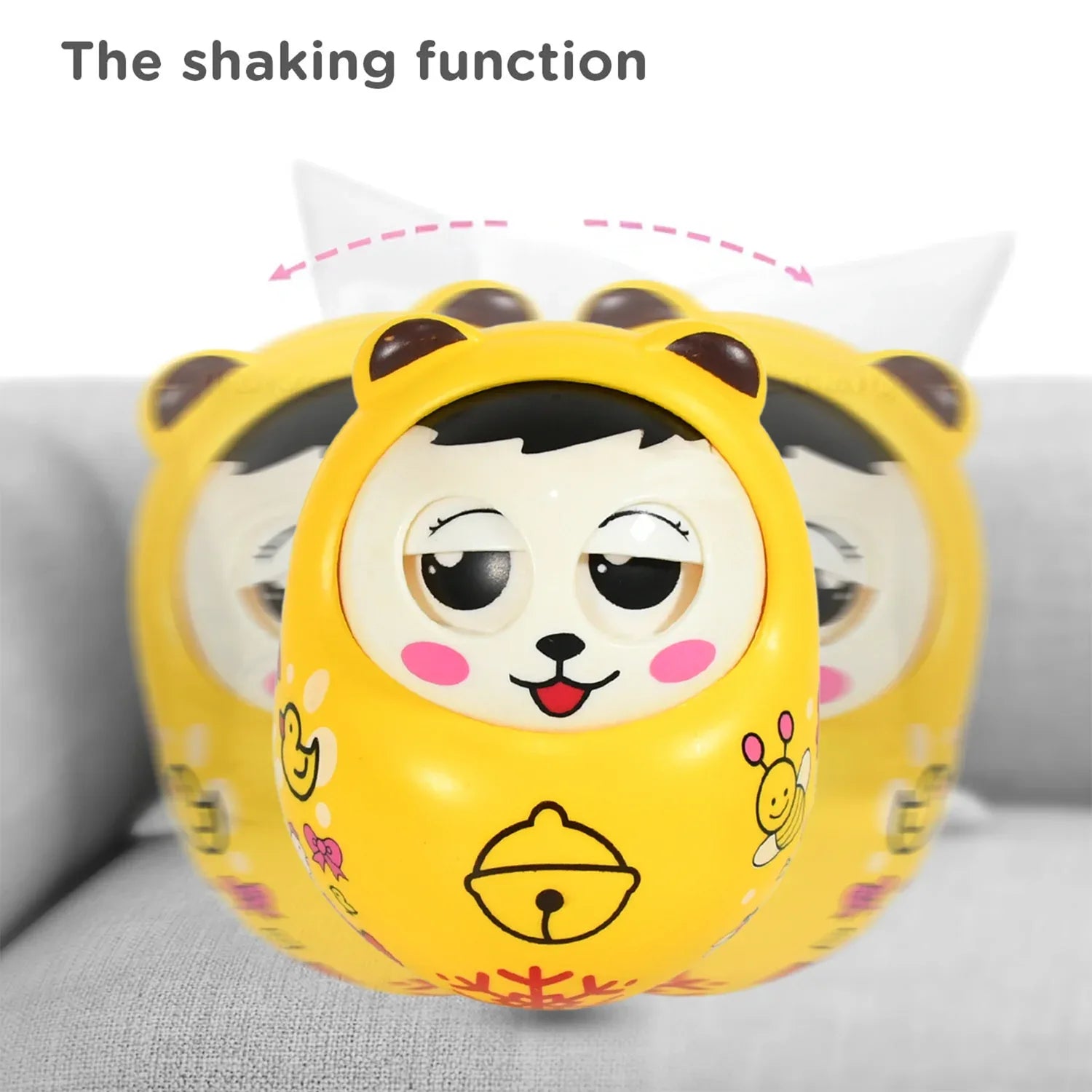 1935 Musical Roly Poly Toys For Baby Push And Shake Wobbling Toy With Music Tumbler Doll Toy For Babies Sound Balancing Doll Toys For Baby Boys Girls 8+ Months Multicolor (1 Pc) - Zidbik