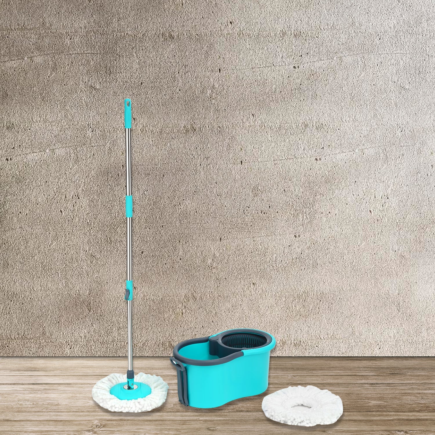 4941 Quick Spin Mop Plastic Spin Bucket Floor Cleaning Easy Wheels  Big Bucket Floor Cleaning Mop With Bucket - Zidbik