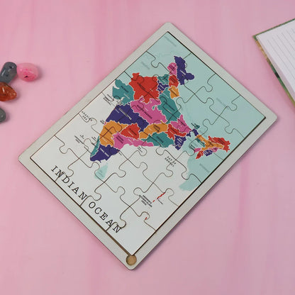 Wooden India Map Puzzle - (1 Set) - Zidbik