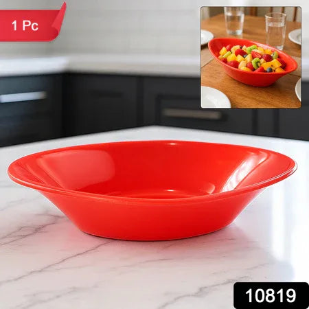 Plastic Marin Serving Bowl Elegant Oval Deep Bowl (1 Pc Red) - Zidbik