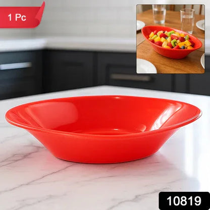 Plastic Marin Serving Bowl Elegant Oval Deep Bowl (1 Pc Red) - Zidbik