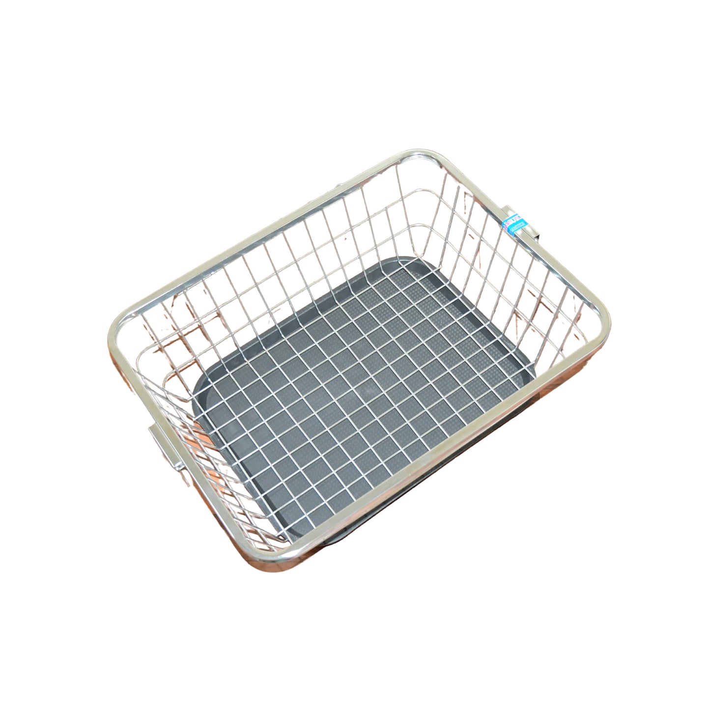 5853 Dish Drainer Rack  With Drip Tray Stainless Steel Dish Drainer Rack With Drip Tray Utensil Drying Stand For Kitchen Plate Rack Bartan Basket For Kitchen Utensilsdish Drying Rack With Drainerbartan Basketplate Stand ( 57 X 45 X 19 Cm) - Zidbik