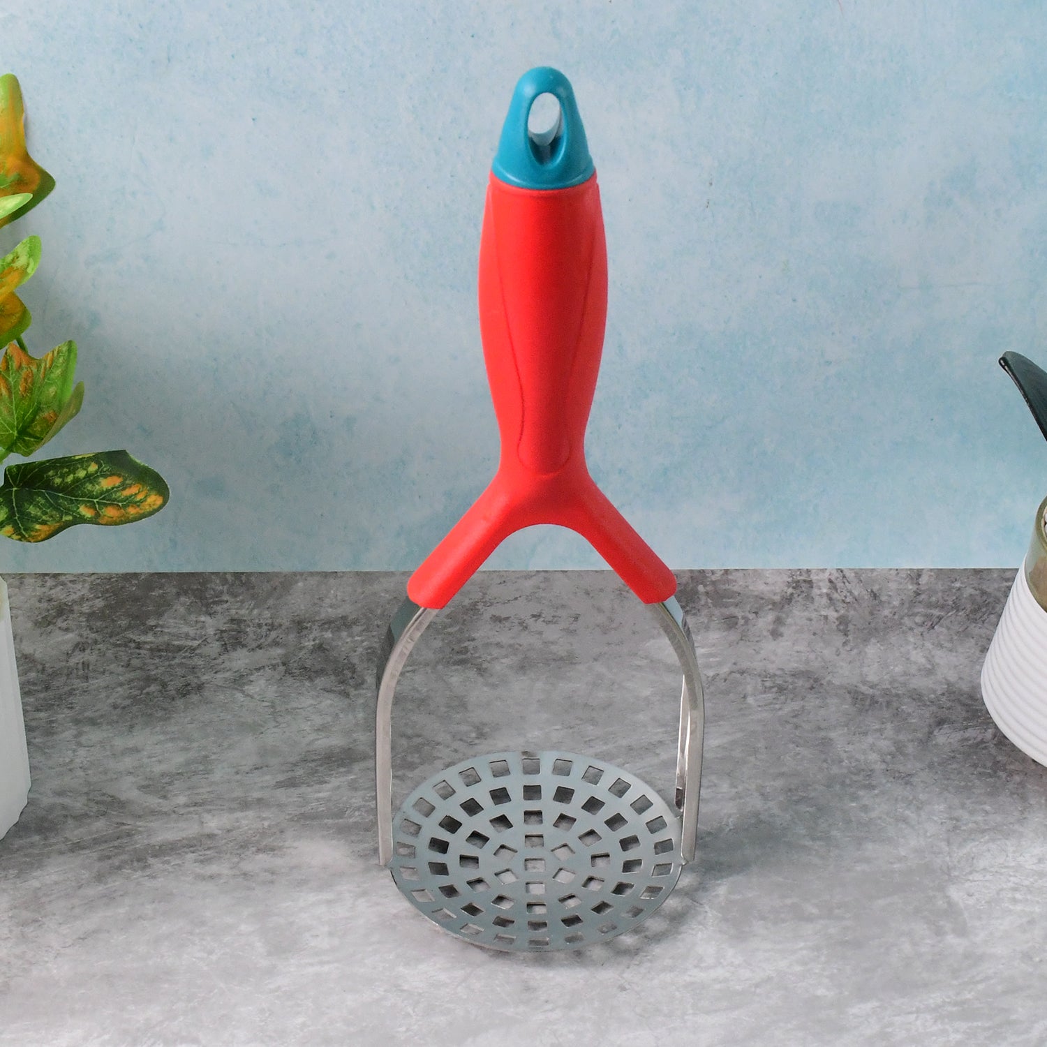 5493 Kitchen Food Masher Fruit Tool Masher Professional Masher Kitchen Tool Kitchen Masher With Comfortable Grip Heavy Duty Potato Masher Perfect For Bean Vegetable Fruits Masher (1 Pc) - Zidbik