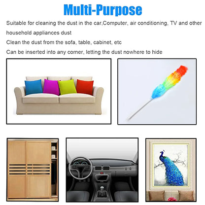 6321 Colorful Feather Duster Microfiber Duster For Cleaning Dusting Stick Dusting Brush - Zidbik