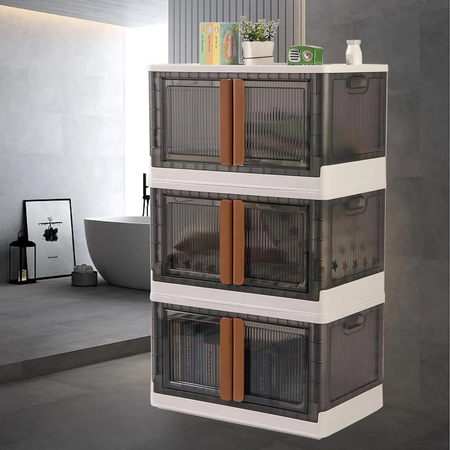 Plastic Folding Wardrobe Storage Organizer (3 Layer 1 Pc) - Zidbik