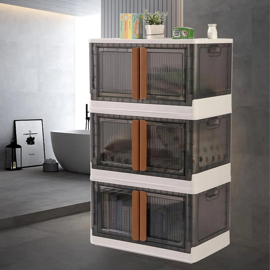 Plastic Folding Wardrobe Storage Organizer (3 Layer 1 Pc) - Zidbik