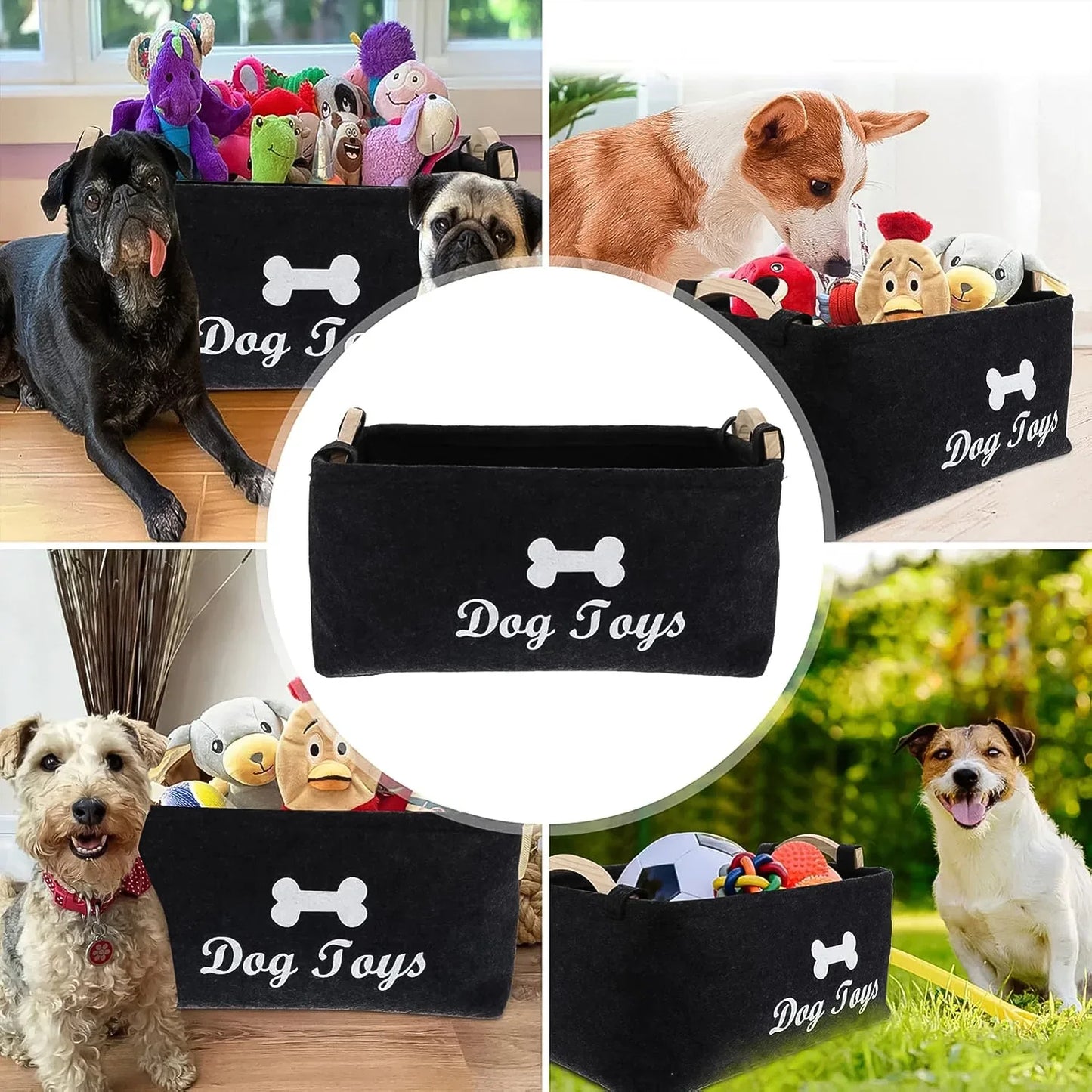Pet Toy Storage Basket - ( 39 29 17 Cm 1 Pc) - Zidbik