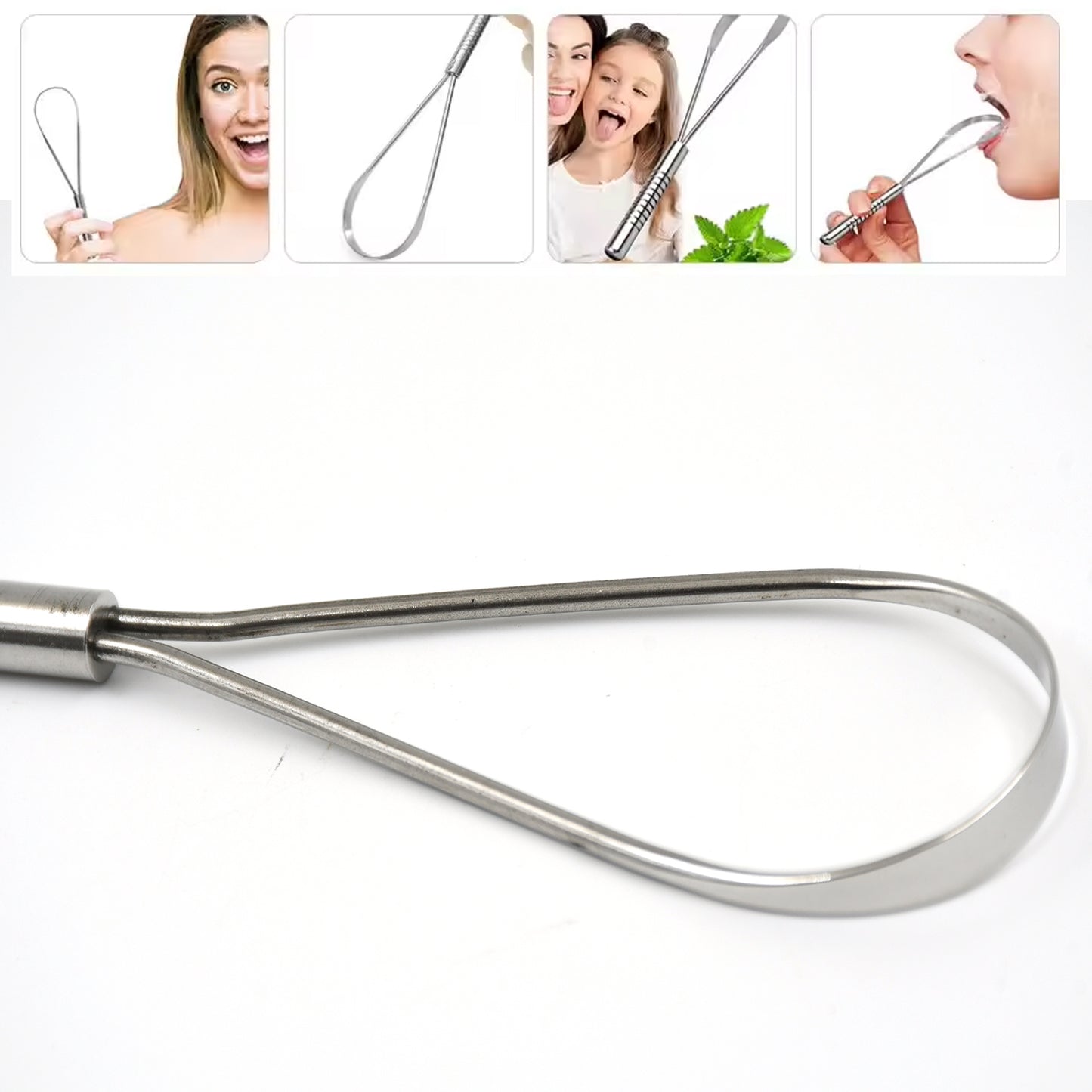 Steel Tongue Cleaner Tongue Scraper (1 Pc) - Zidbik