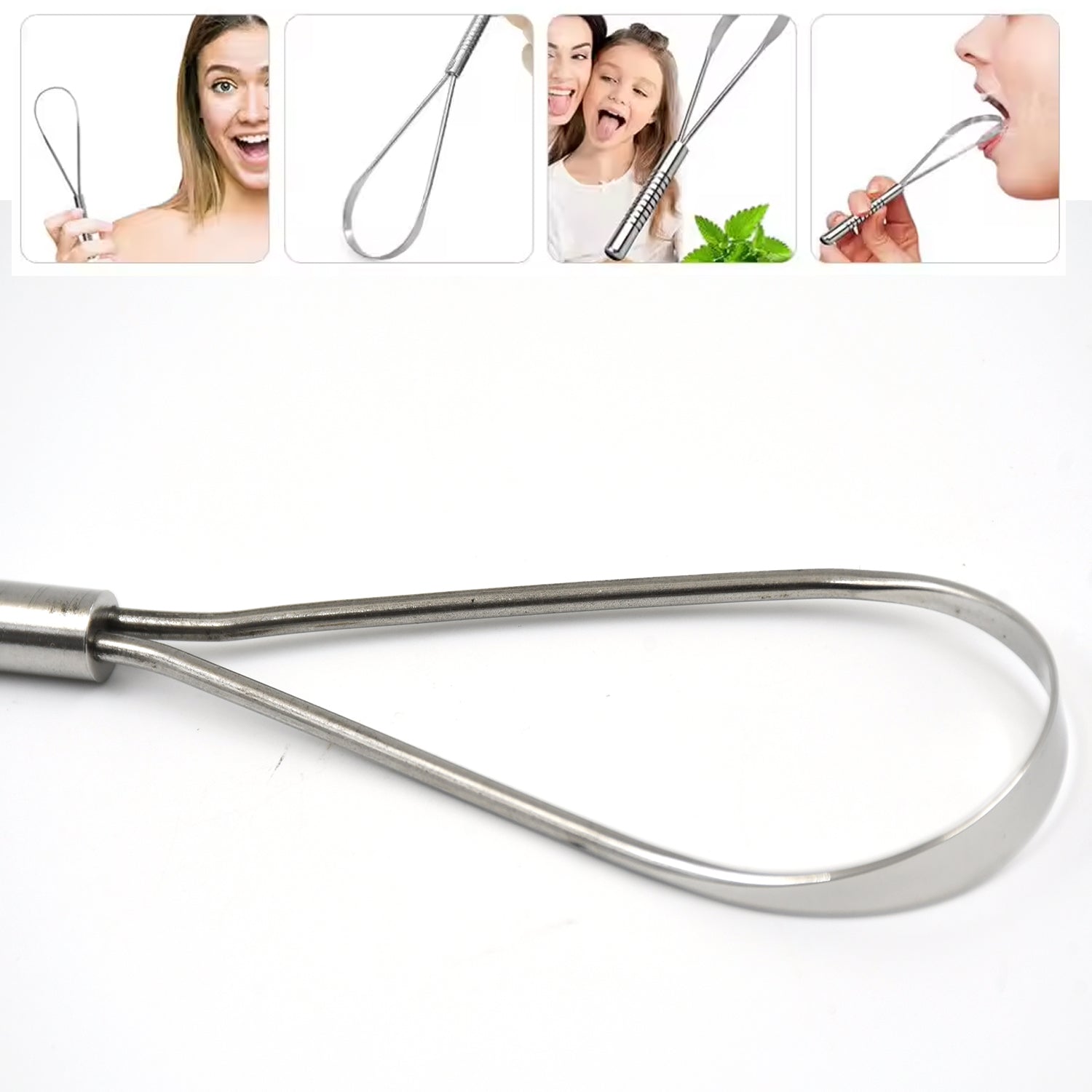 Steel Tongue Cleaner Tongue Scraper (1 Pc) - Zidbik