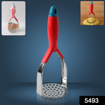 5493 Kitchen Food Masher Fruit Tool Masher Professional Masher Kitchen Tool Kitchen Masher With Comfortable Grip Heavy Duty Potato Masher Perfect For Bean Vegetable Fruits Masher (1 Pc) - Zidbik