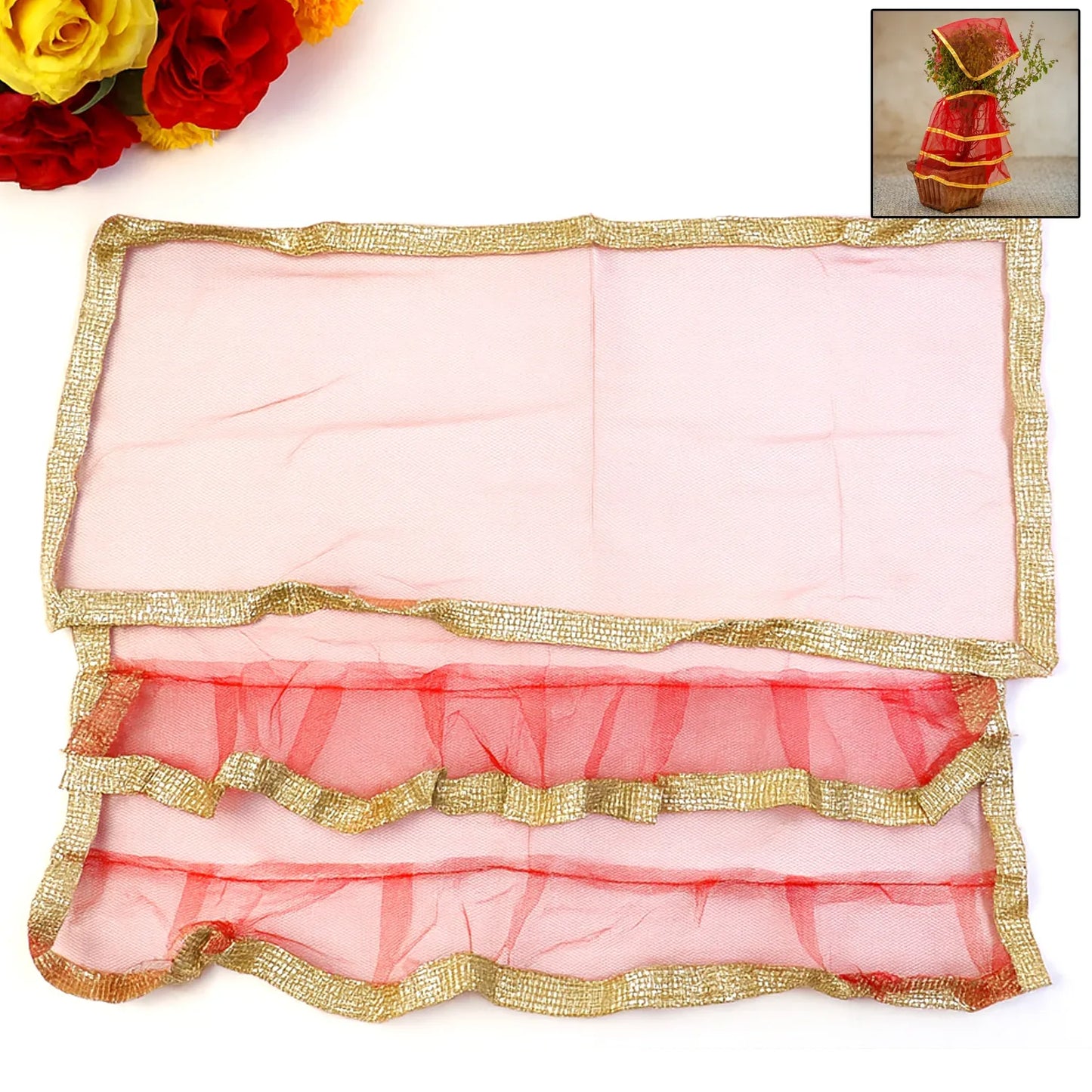 Premium Tulsi Vastra Pooja Cloth 2-piece Set - Zidbik